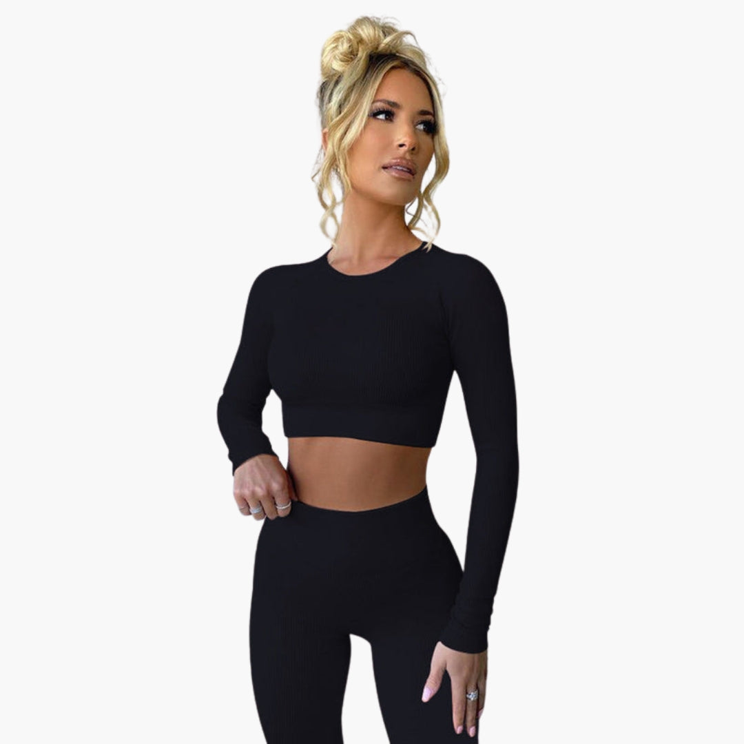 Legging de sport femme avec effet côtelé