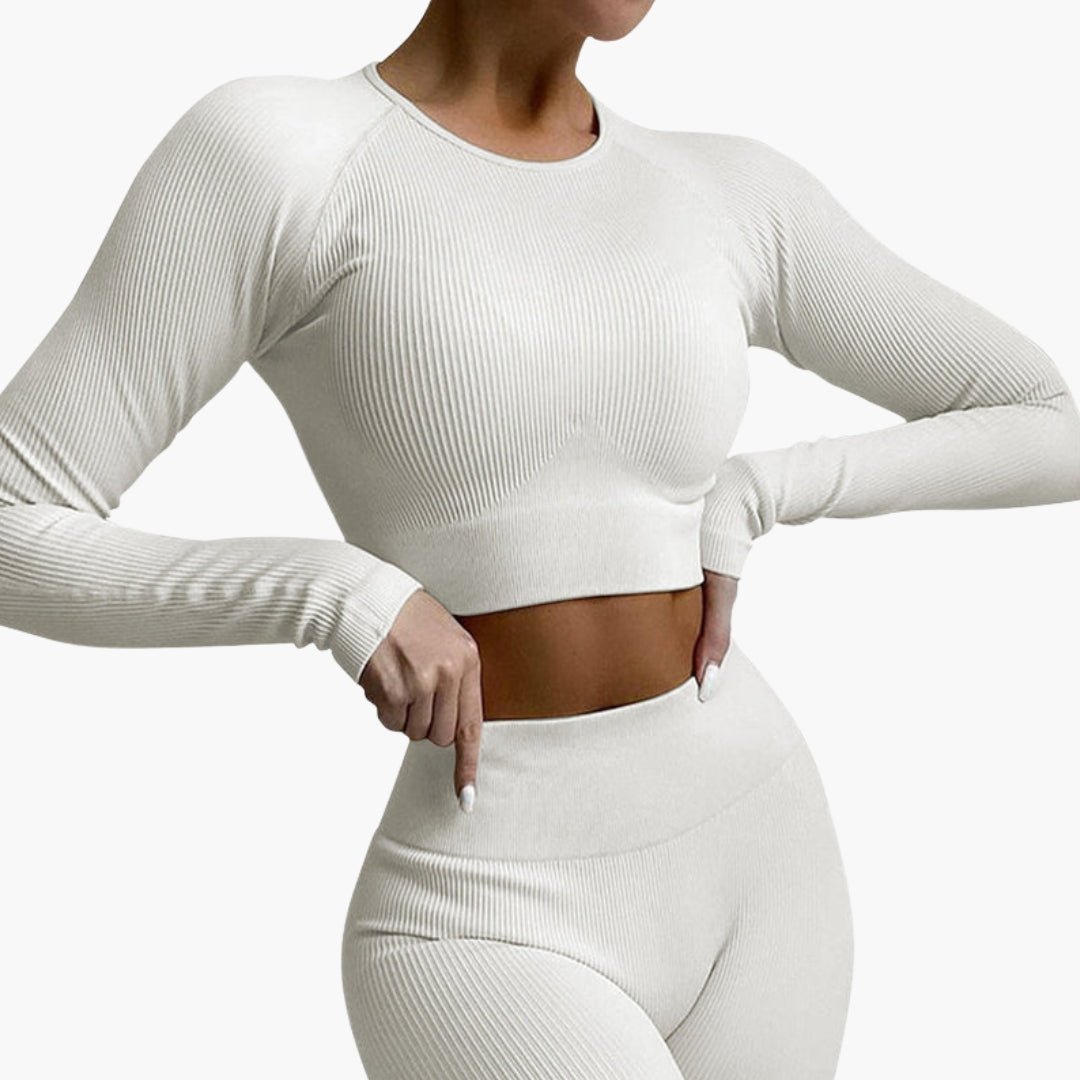 Legging de sport femme avec effet côtelé