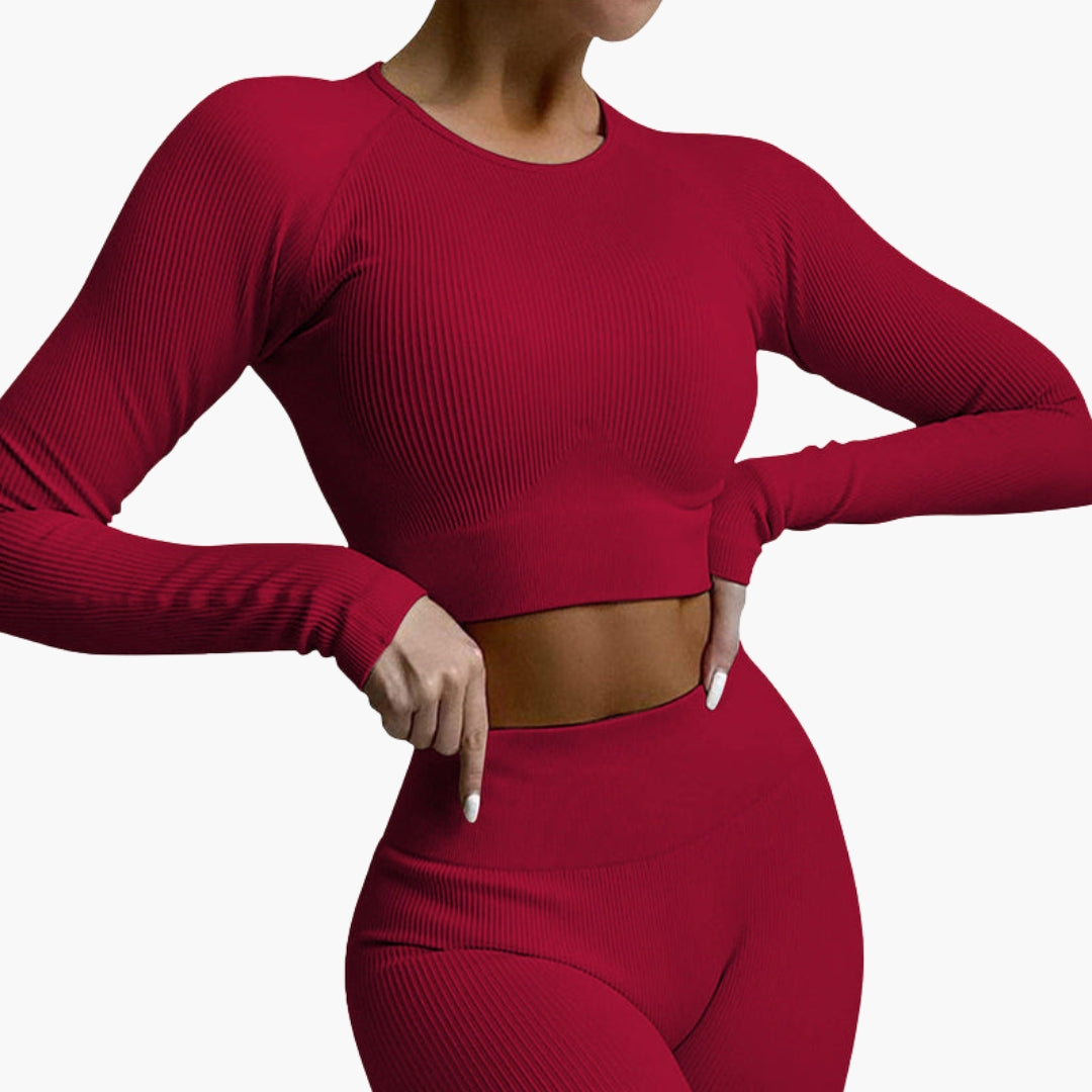 Legging de sport femme avec effet côtelé