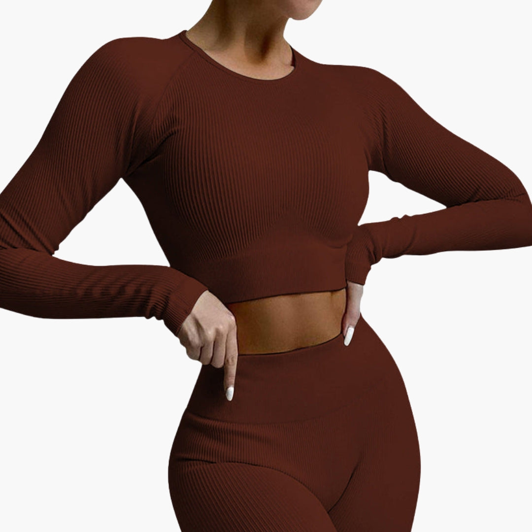 Legging de sport femme avec effet côtelé