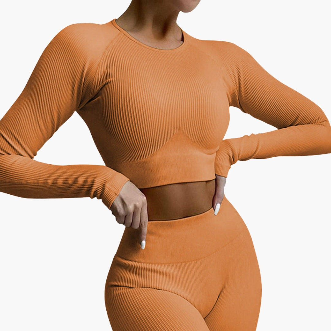 Legging de sport femme avec effet côtelé