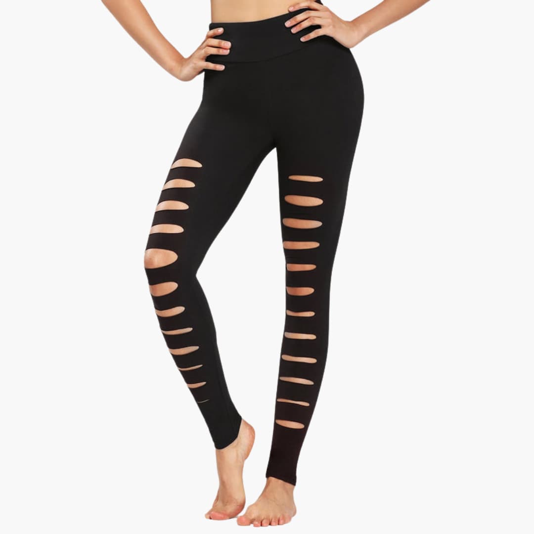Legging de sport femme taille haute avec détail ajouré