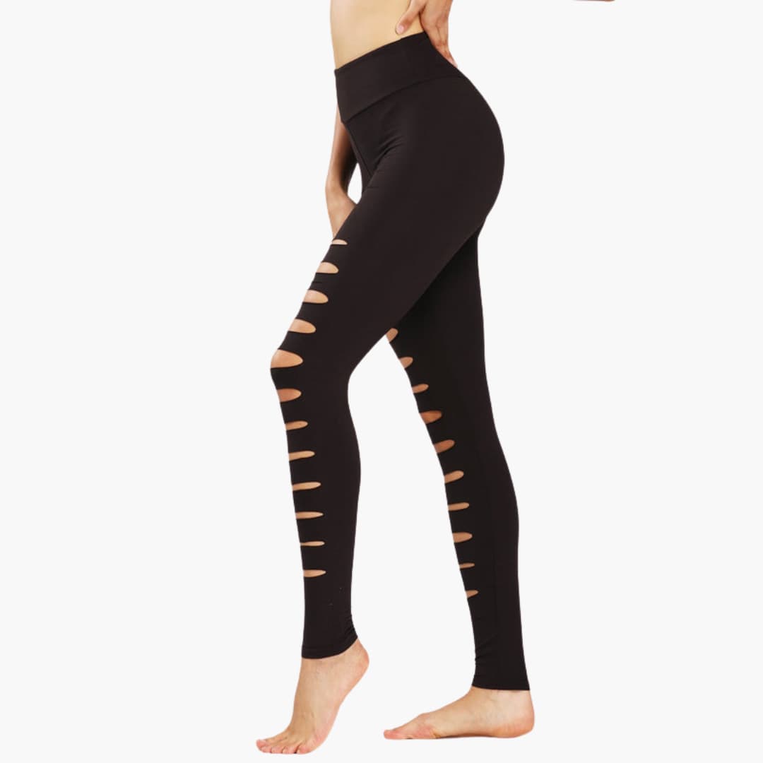 Legging de sport femme taille haute avec détail ajouré