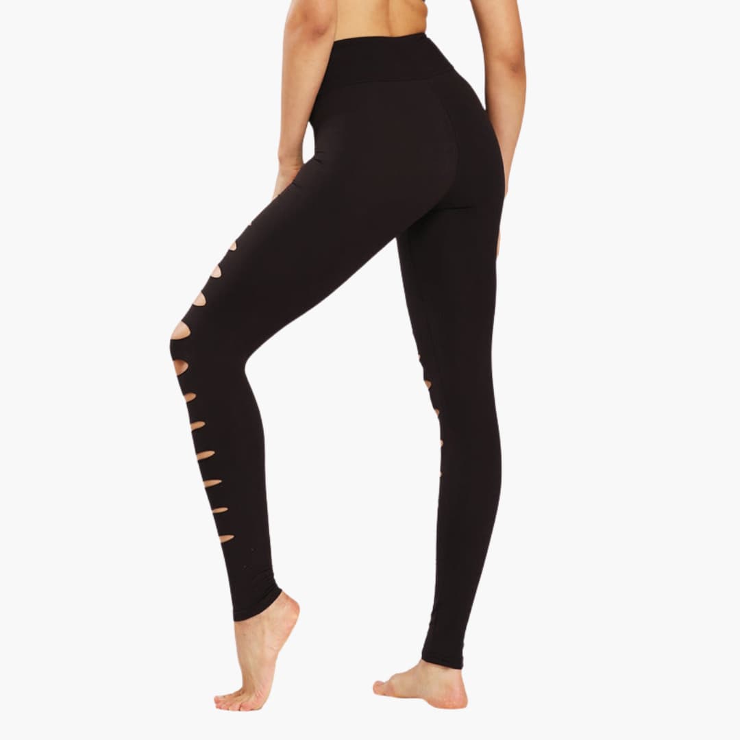 Legging de sport femme taille haute avec détail ajouré