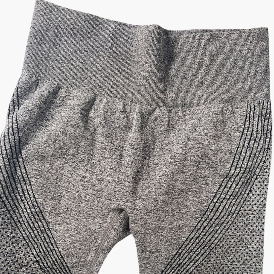 Legging de sport femme taille haute avec panneaux ajourés et conception sans coutures