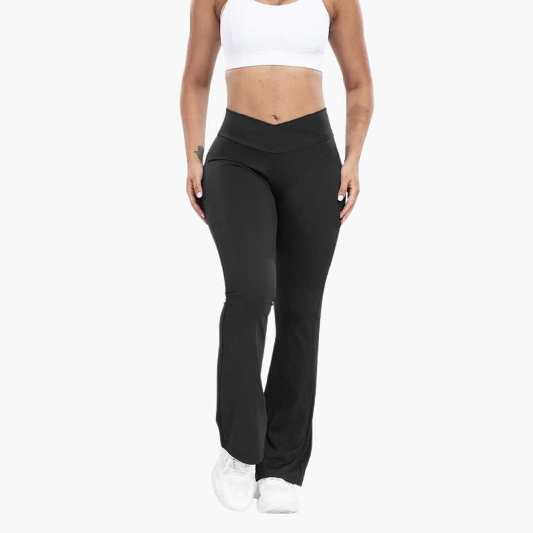 Legging évasé femme taille haute à coutures innovantes