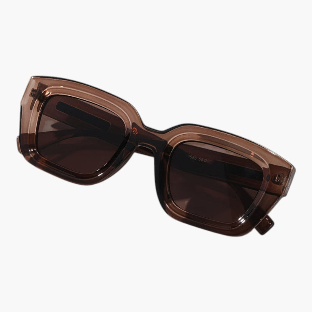 Lunettes de Soleil Femme Carrées avec Verres Teintés et Monture Épaisse