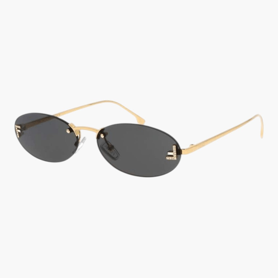 Women's Sunglasses with Oval Lenses and Rimless Frame