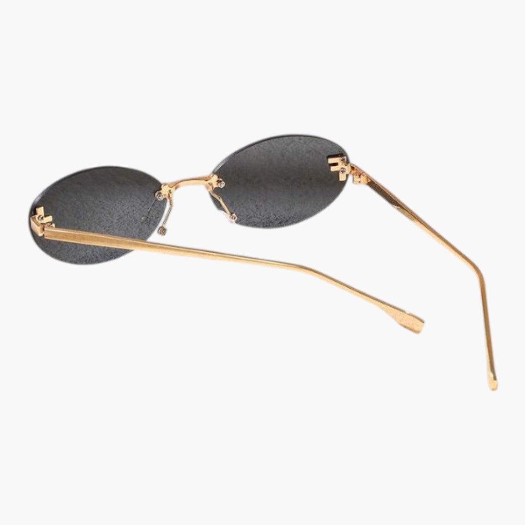 Women's Sunglasses with Oval Lenses and Rimless Frame