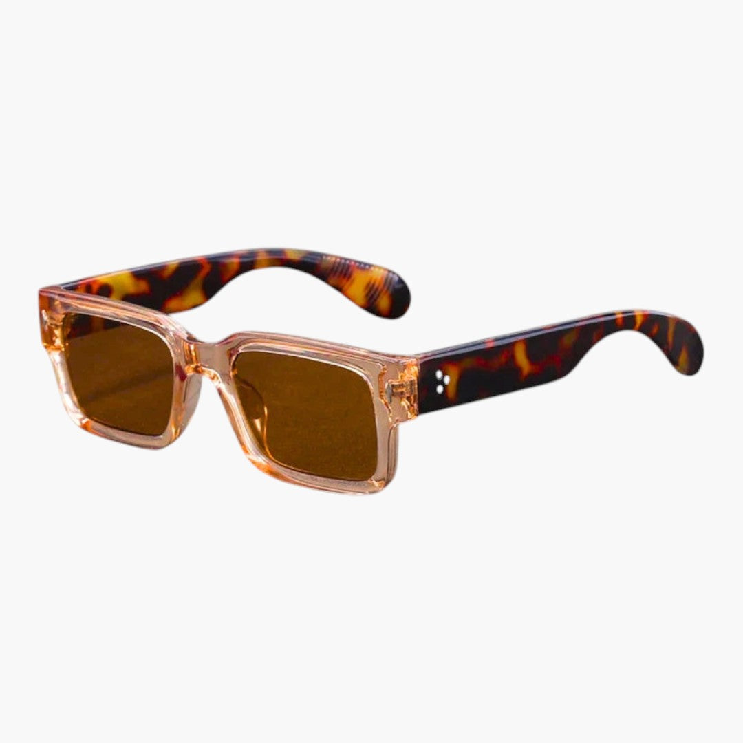 Lunettes de soleil femmes a monture métallique et verres rectangulaires