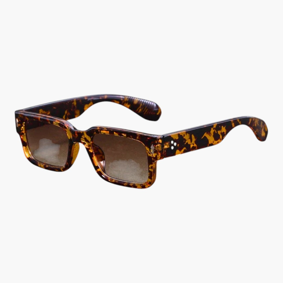 Lunettes de soleil femmes a monture métallique et verres rectangulaires