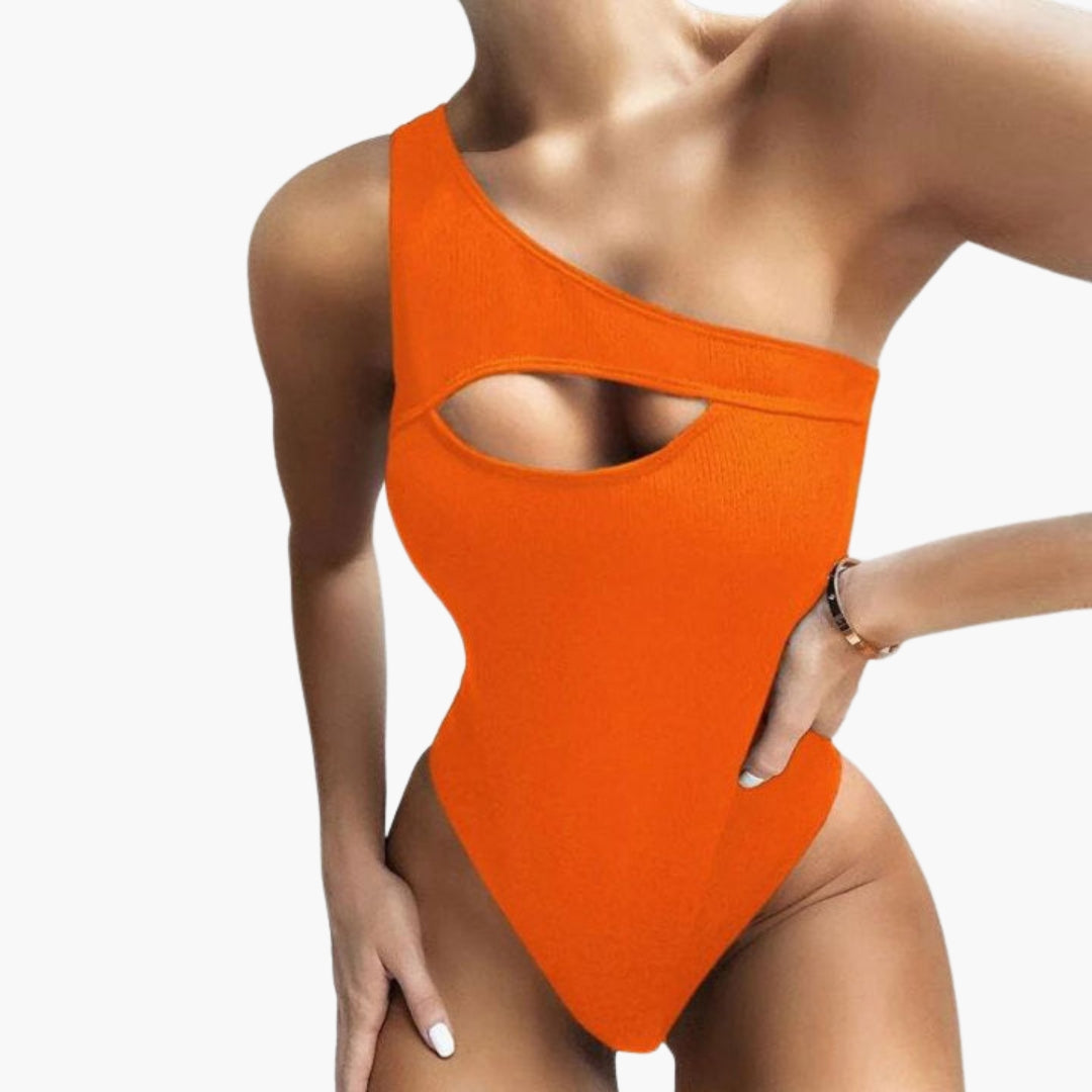 One-piece swimsuit for women with one shoulder