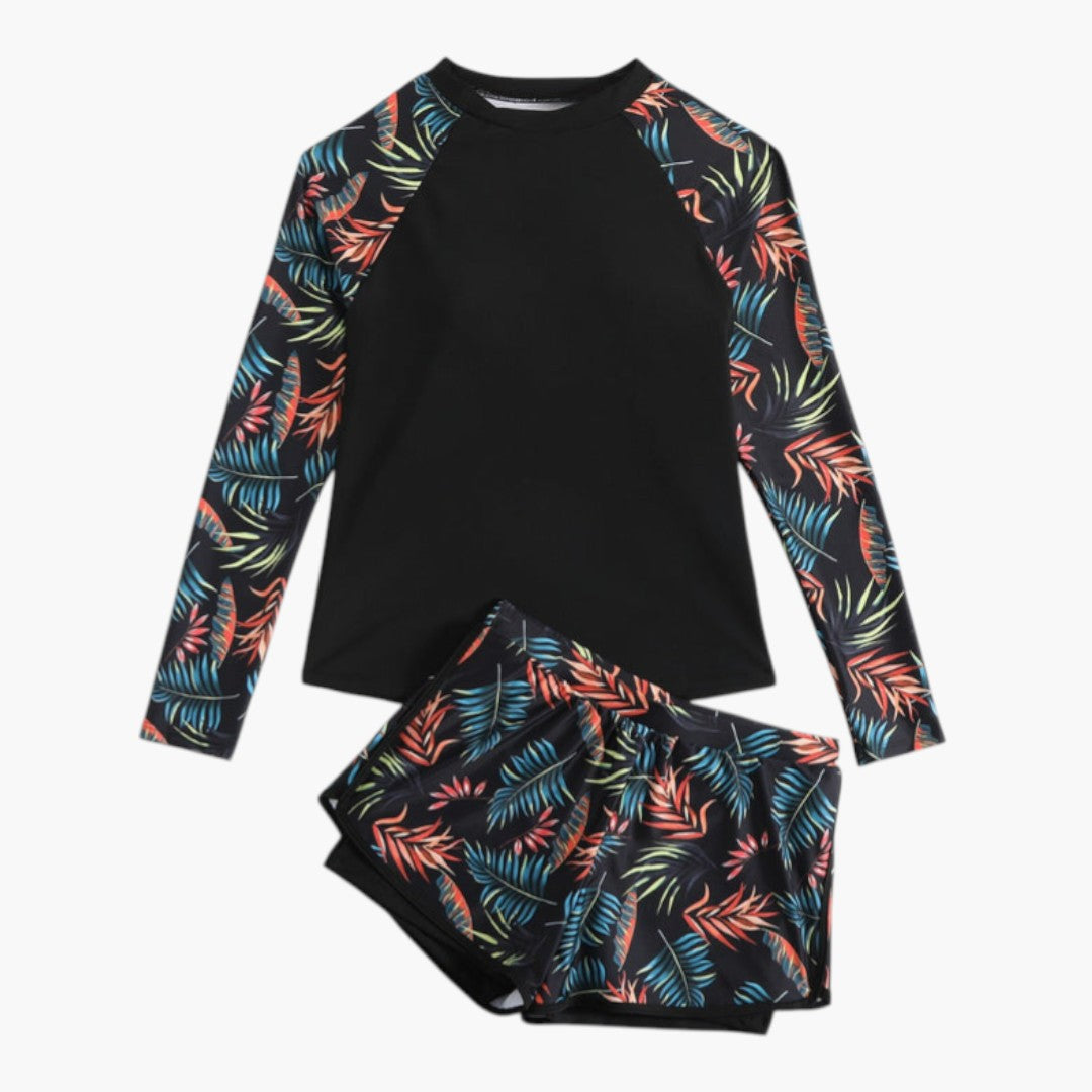 Long-sleeved tankini swimsuit for women
