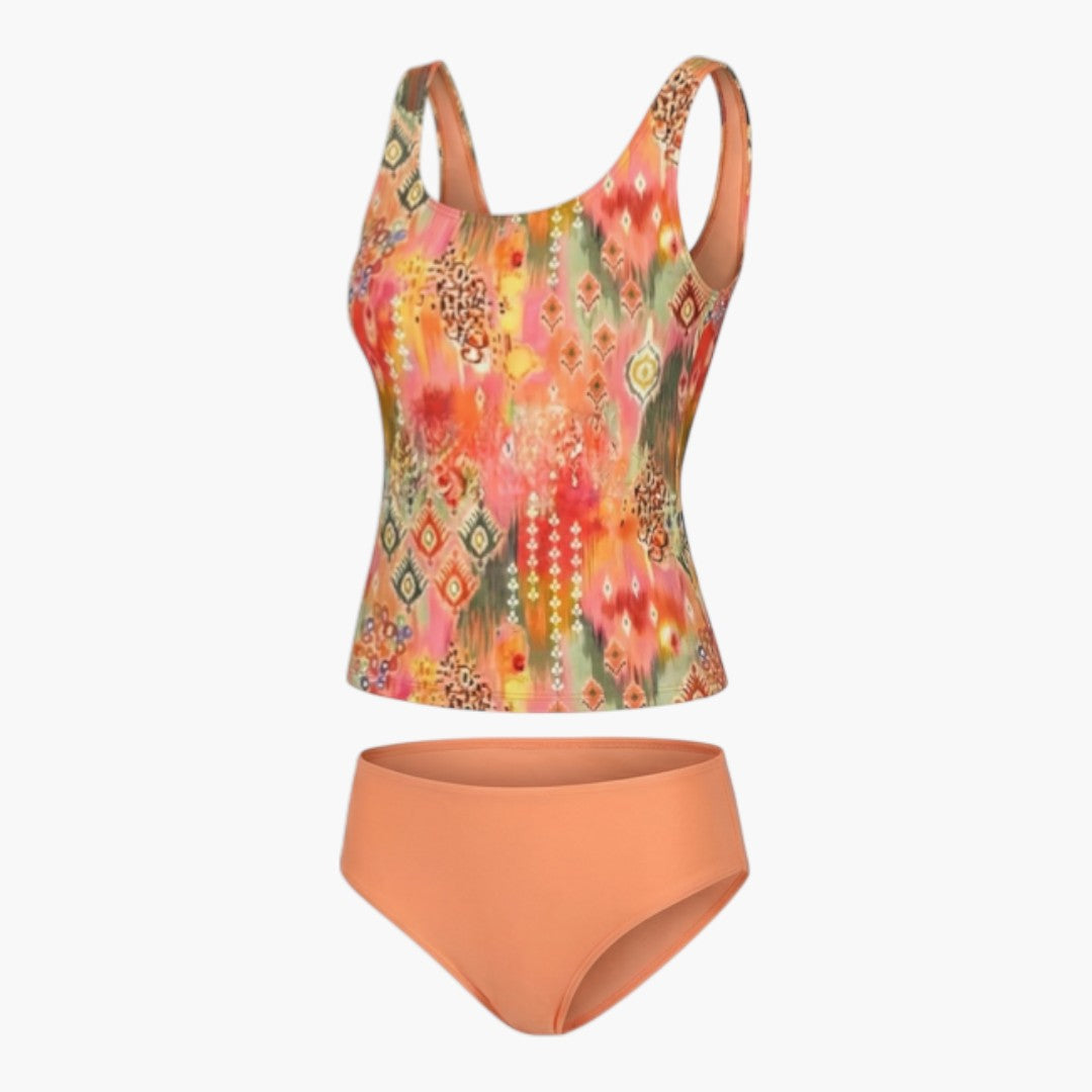 Costume tankini stampato da donna con top senza maniche