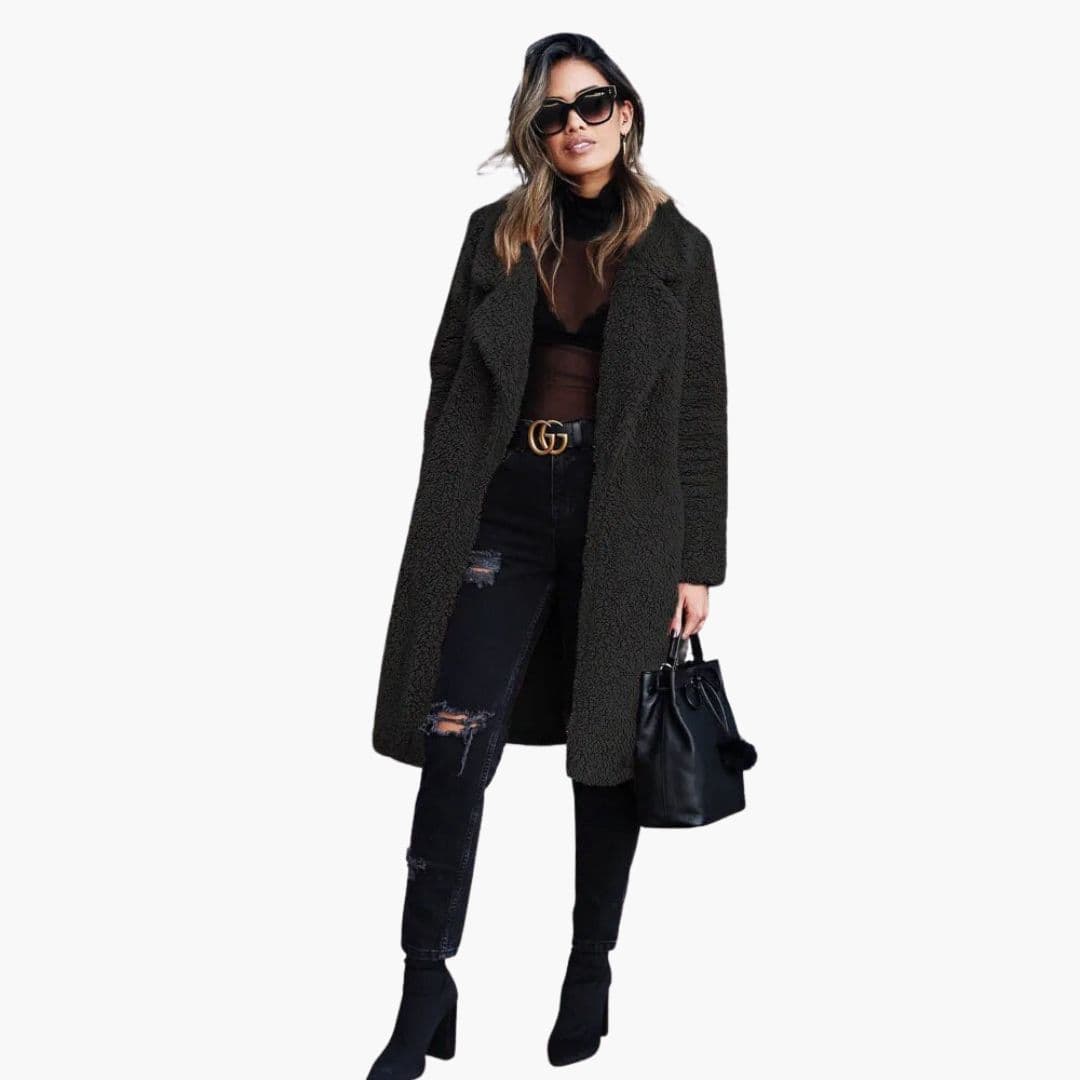 Cappotto lungo donna con apertura frontale