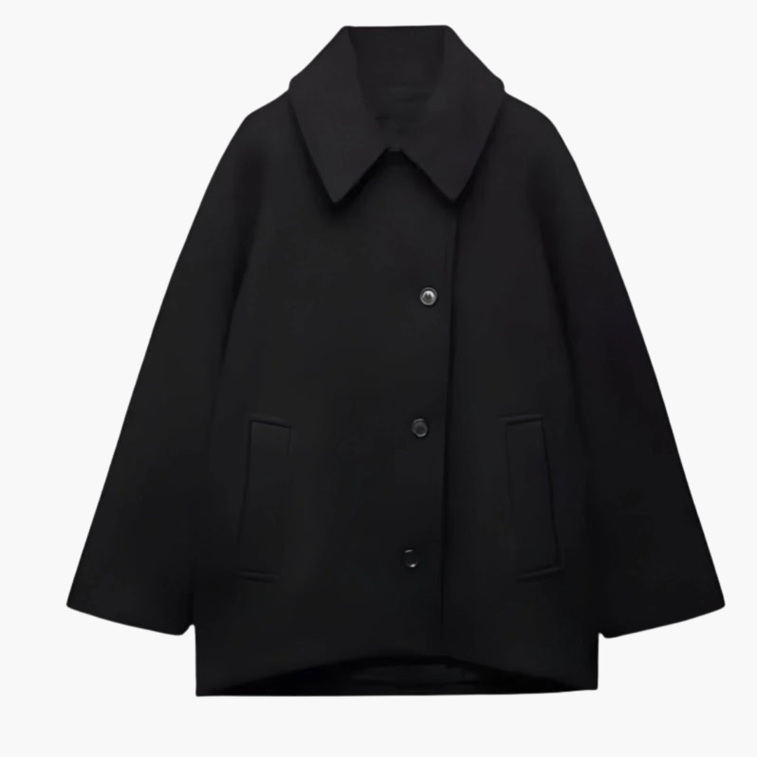 Manteau femme à boutons avec col large