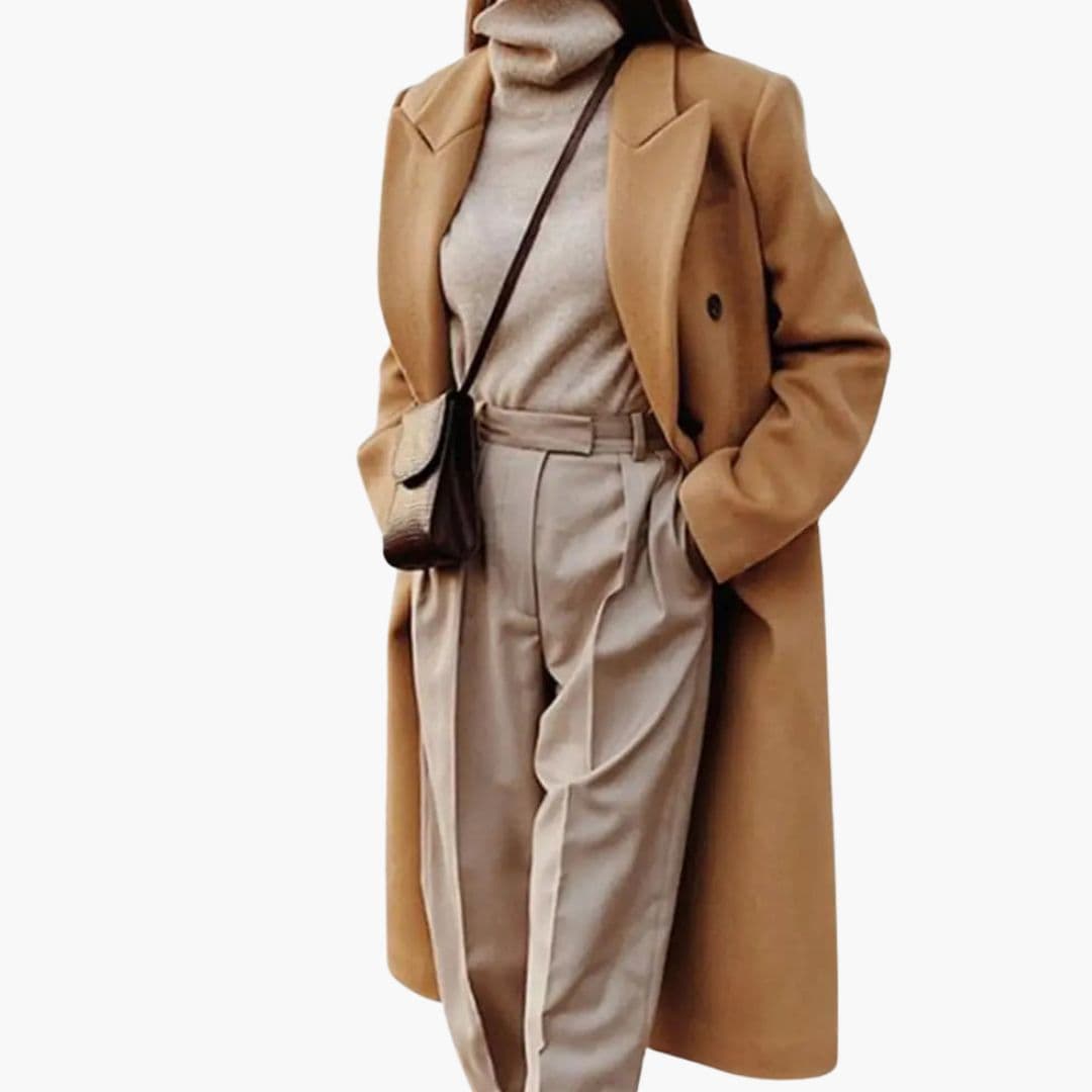 Manteau long femme avec fermeture par boutons