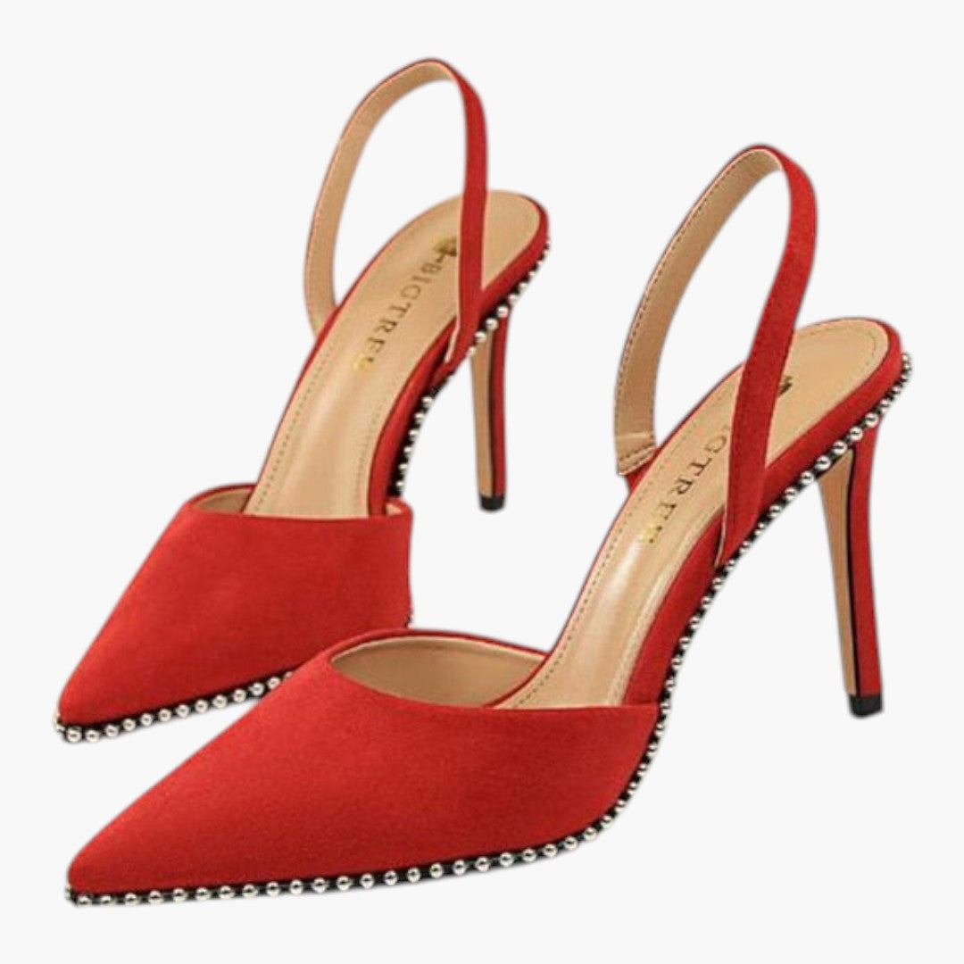 Mules Femme Chaussures avec Talon Fin et Ornements Cristal