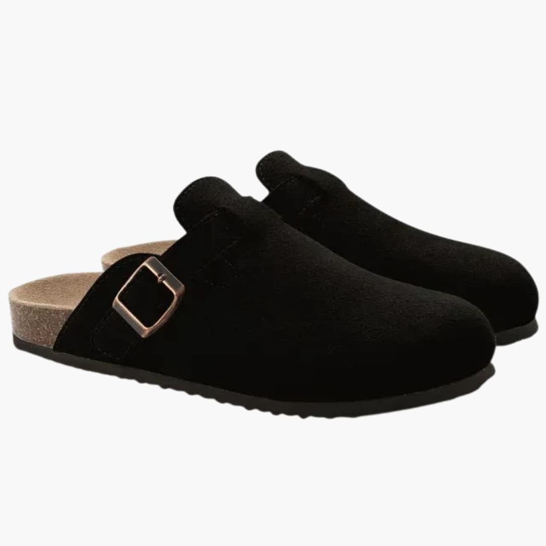 Classic clog mules for men with cork sole and adjustable strap