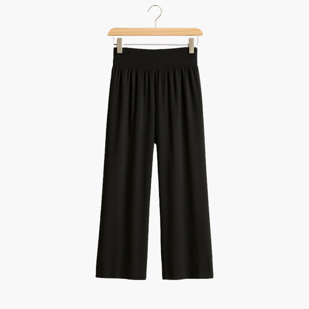 Pantalon Femme a Bande Élastique et Jambes Larges