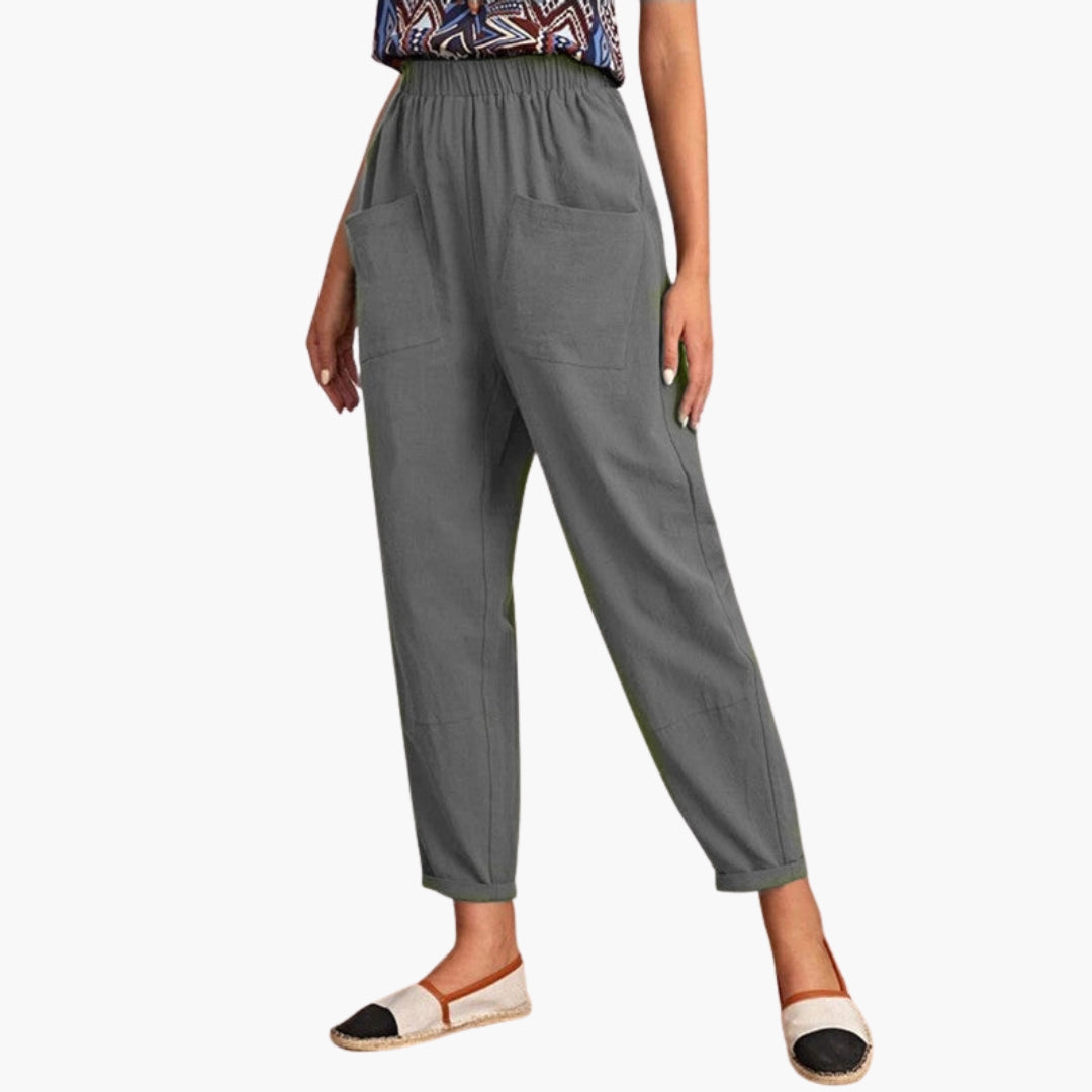 Pantalon Femme a Taille Élastique et Coupe Détendue