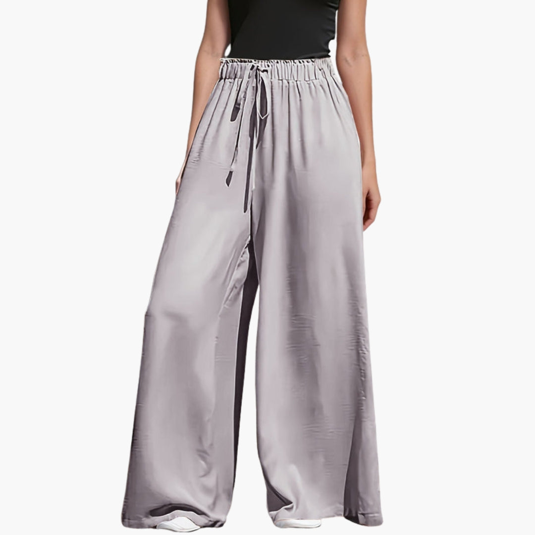 Pantalon Femme avec Taille Élastique et Surface Unie
