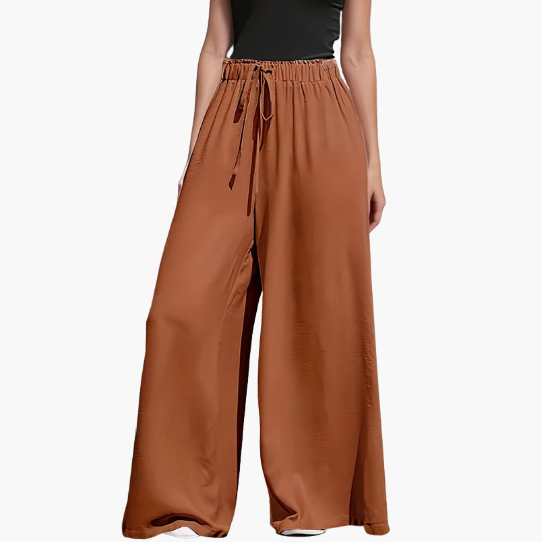 Pantalon Femme avec Taille Élastique et Surface Unie