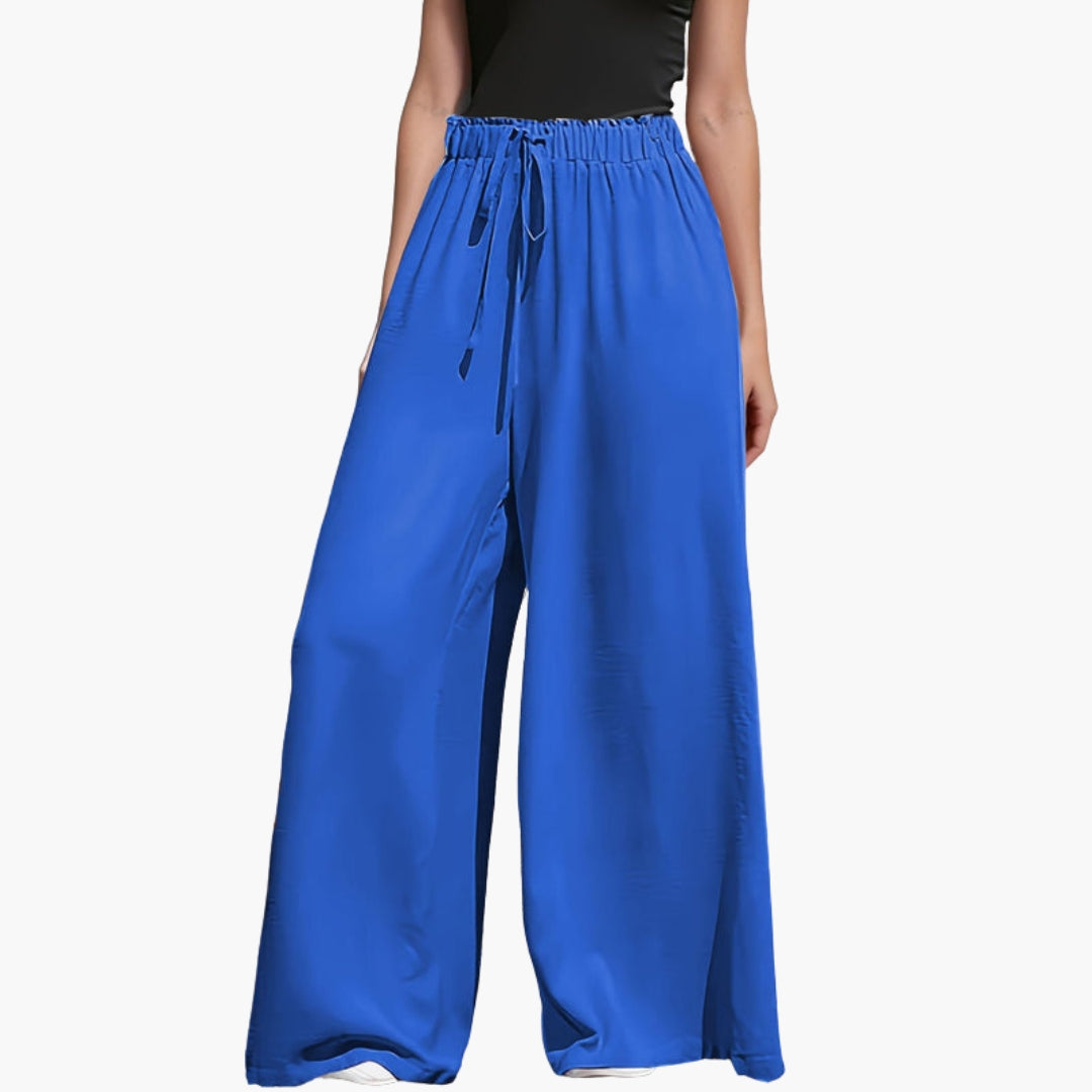 Pantalon Femme avec Taille Élastique et Surface Unie