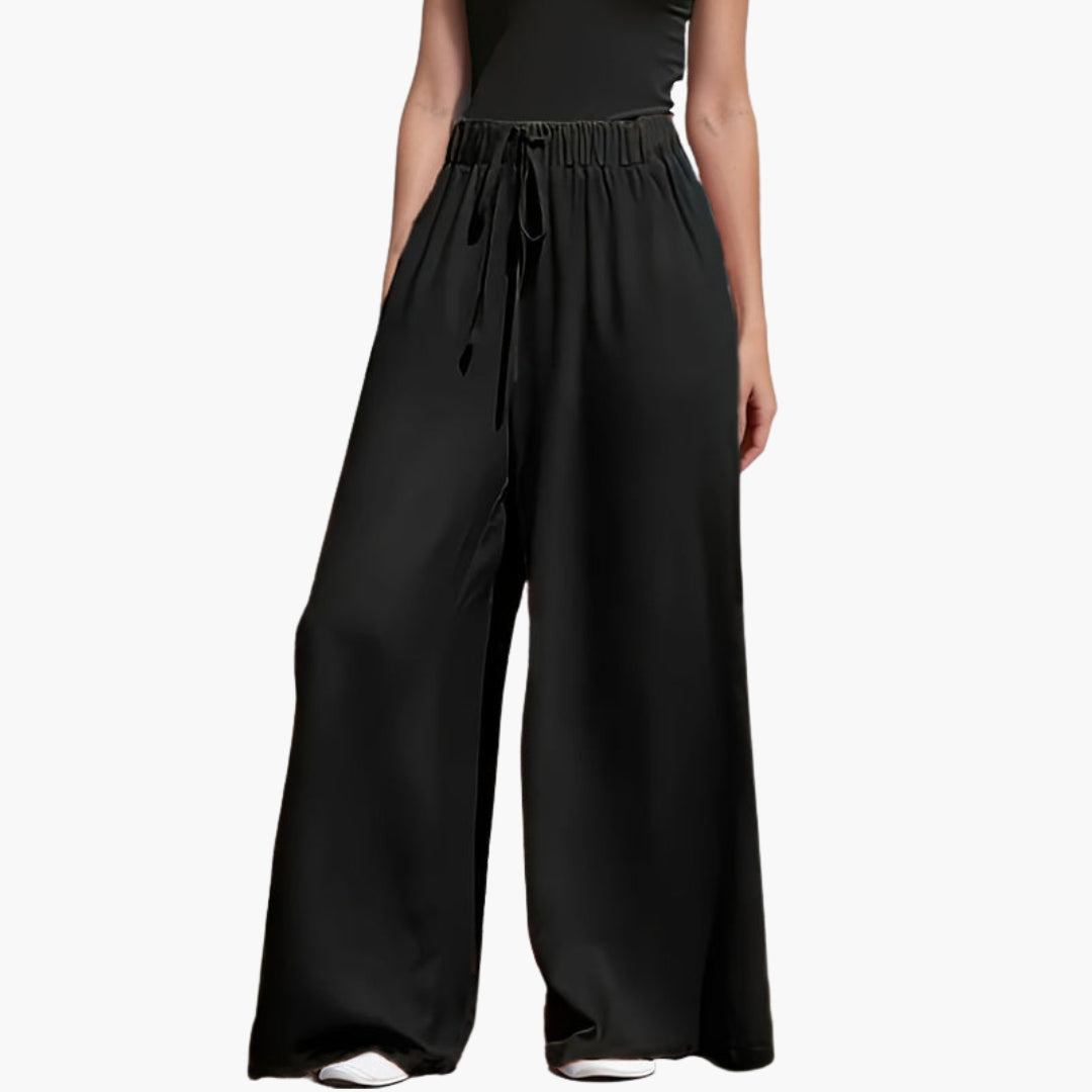 Pantalon Femme avec Taille Élastique et Surface Unie