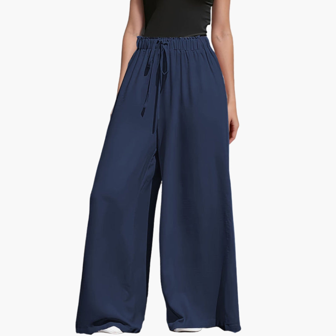 Pantalon Femme avec Taille Élastique et Surface Unie