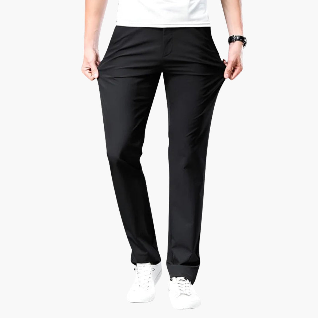 Pantalon Homme Coupe Ajustée avec Braguette Zippée