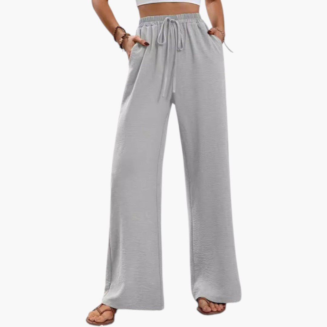 Pantalon Palazzo pour Femme avec Cordon de Serrage
