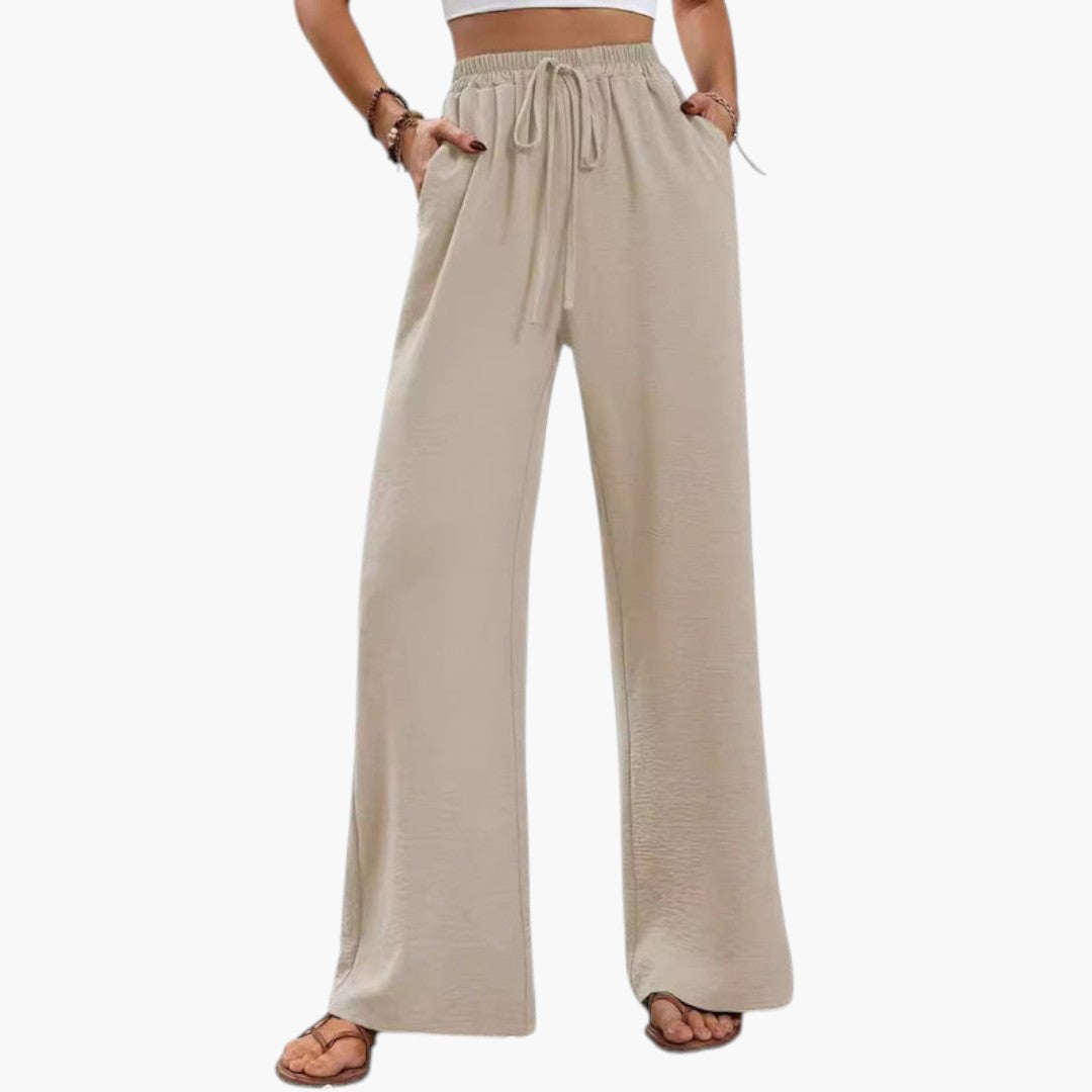 Pantalon Palazzo pour Femme avec Cordon de Serrage