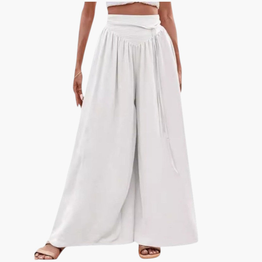 Pantalon Palazzo Femme avec Cordon de Serrage