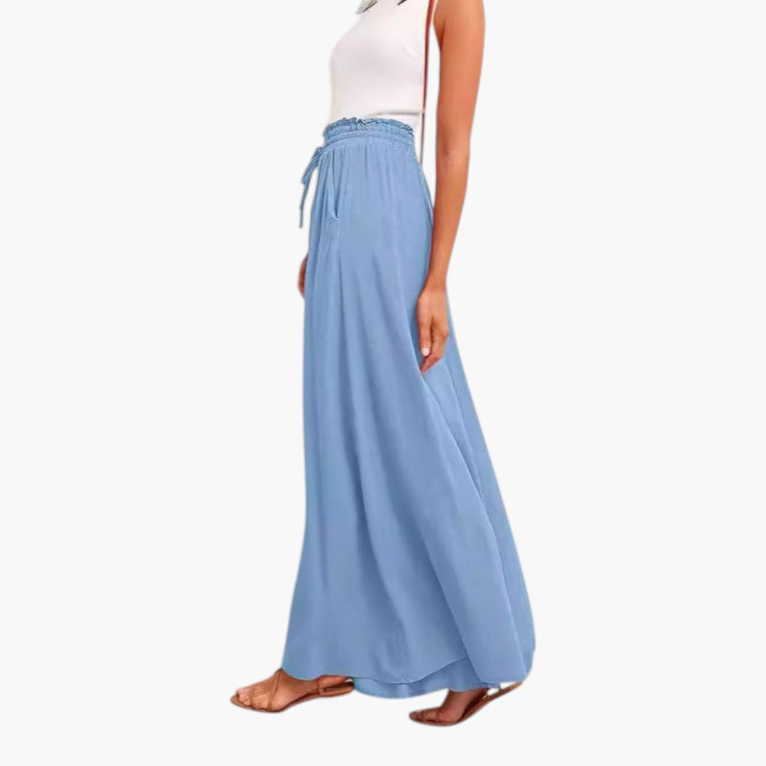 Pantalon Palazzo Femme avec Poches Latérales
