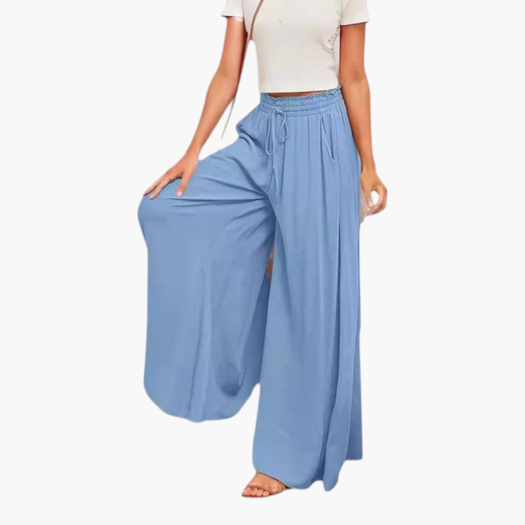 Pantalon Palazzo Femme avec Poches Latérales