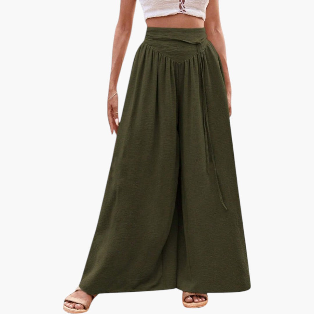 Pantalon Palazzo Femme avec Taille Haute