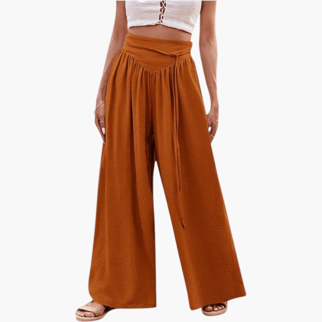 Pantalon Palazzo Femme avec Taille Haute