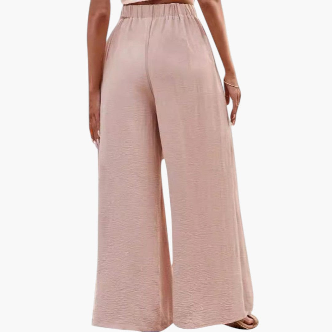 Pantalon Palazzo Femme avec Taille Haute