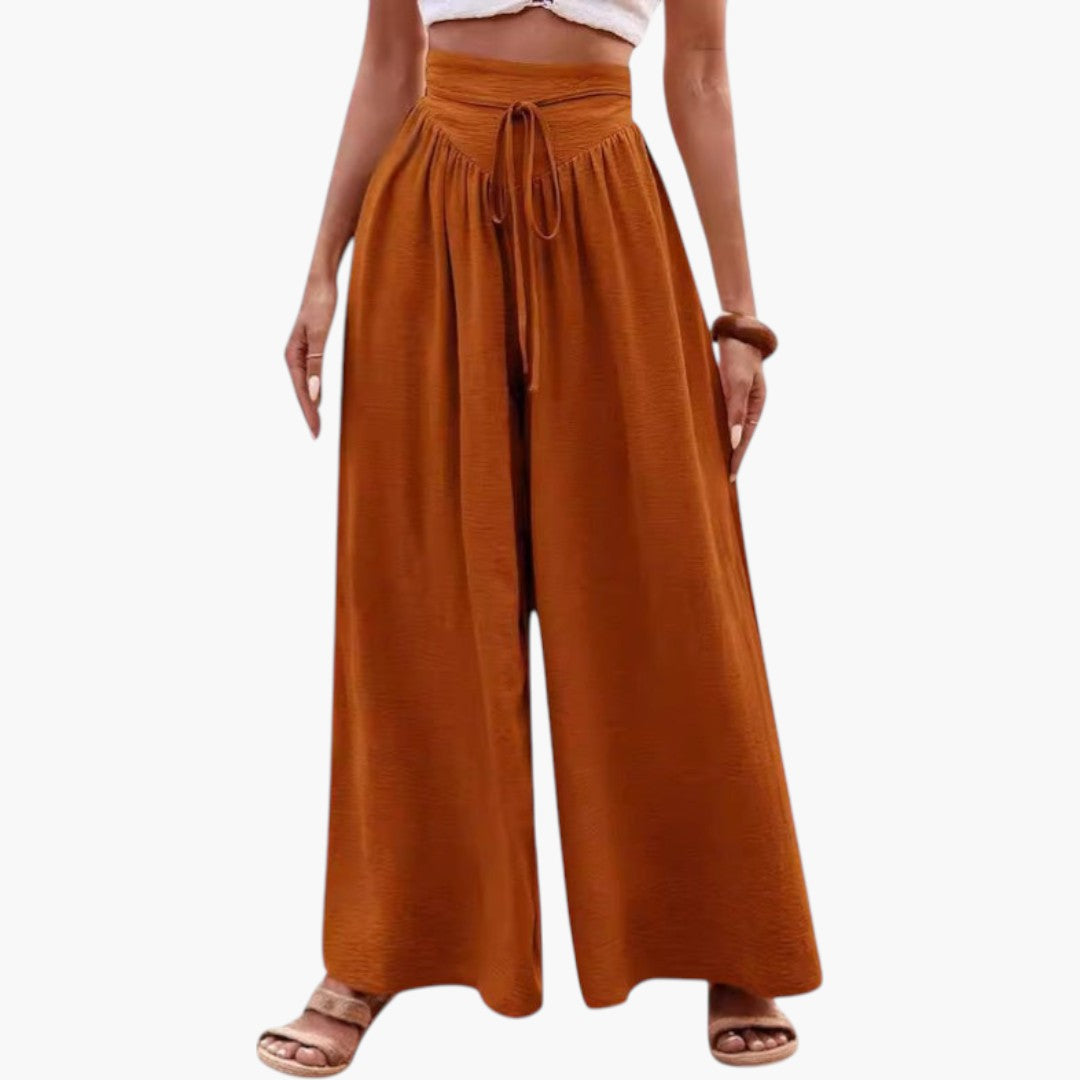 Pantalon Palazzo Femme avec Taille Haute