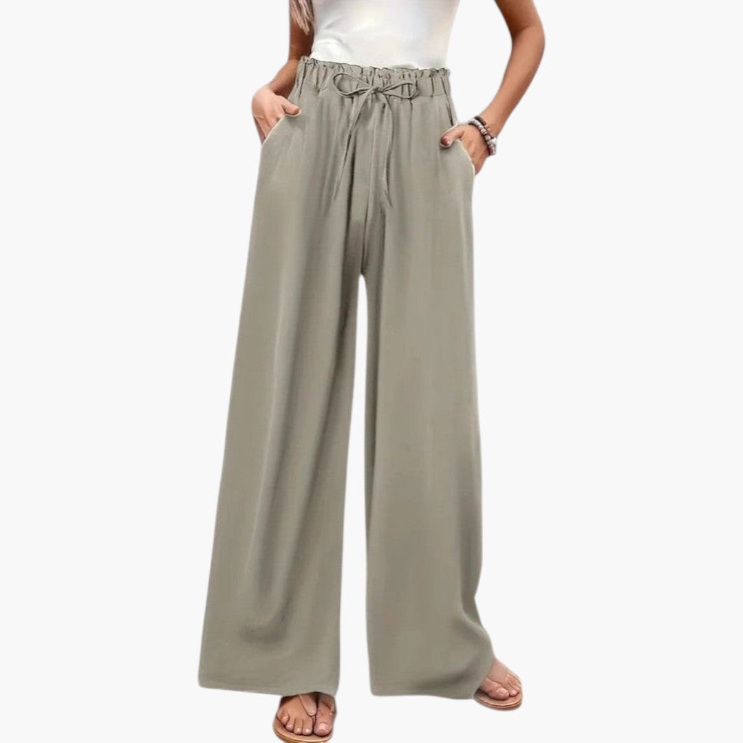 Pantalon Palazzo Large Femme avec Poches