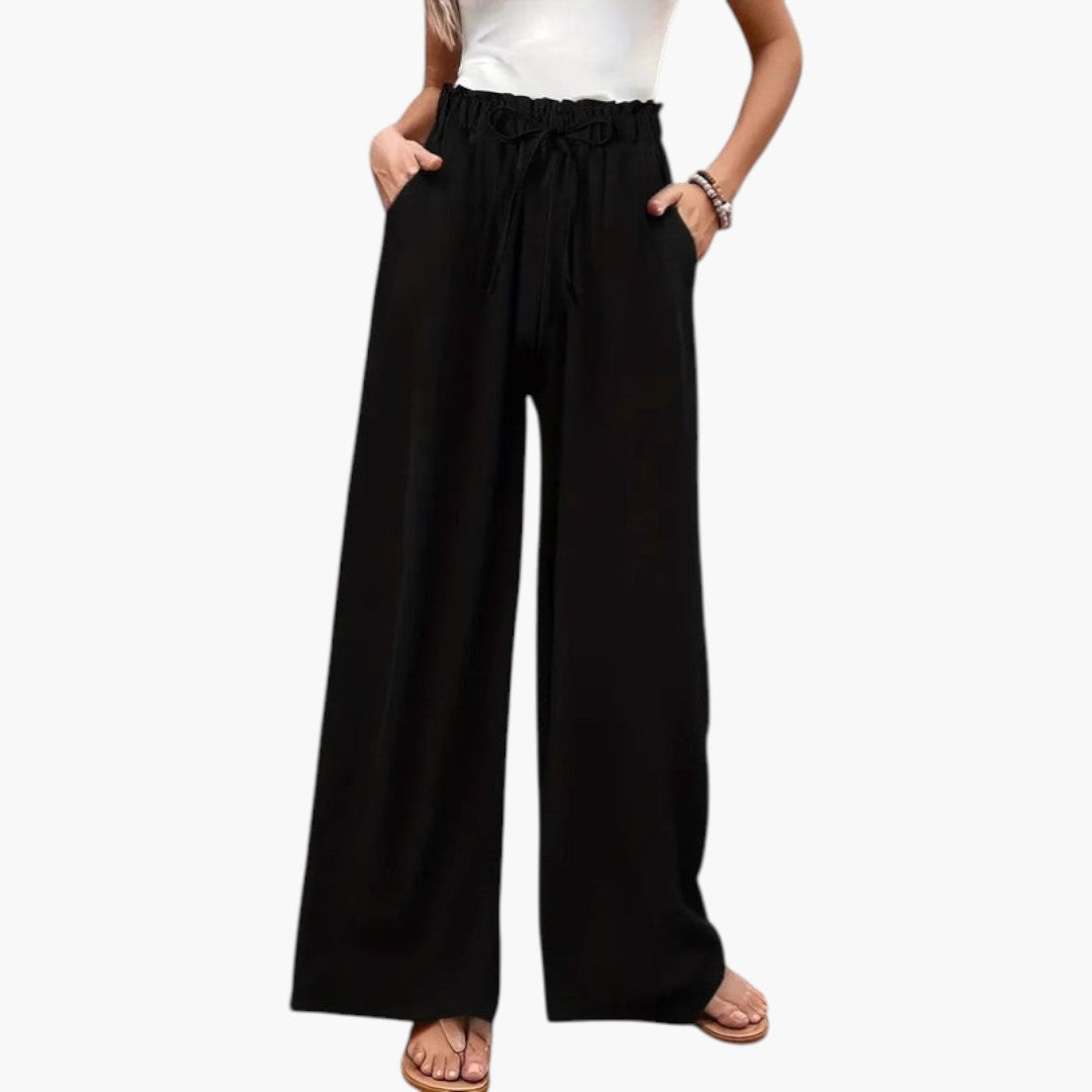 Pantalon Palazzo Large Femme avec Poches