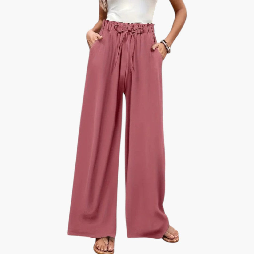 Pantalon Palazzo Large Femme avec Poches