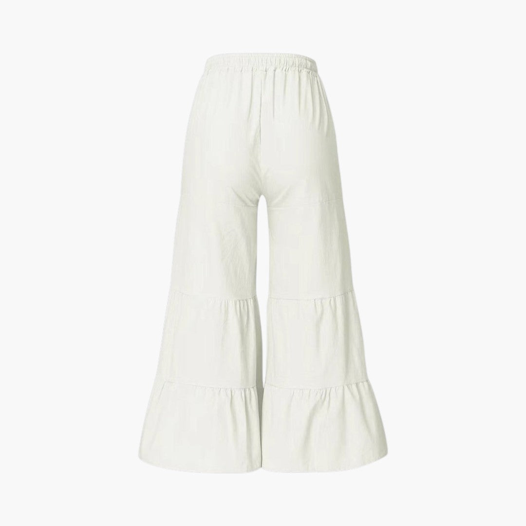 Pantalon Palazzo pour Femme avec Taille Élastique