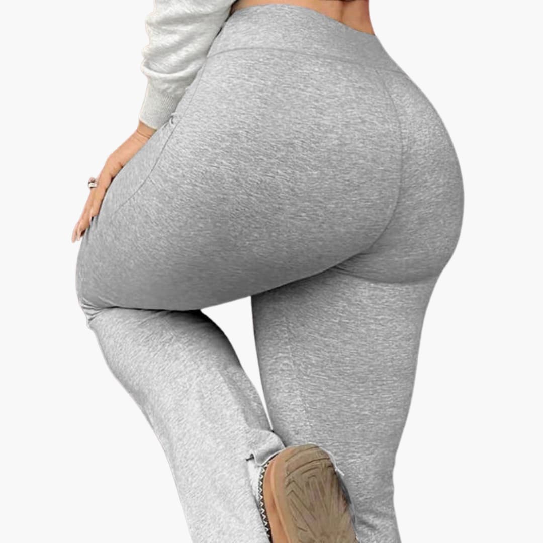 Pantalon bootcut femme taille rehaussée à ourlet évasé