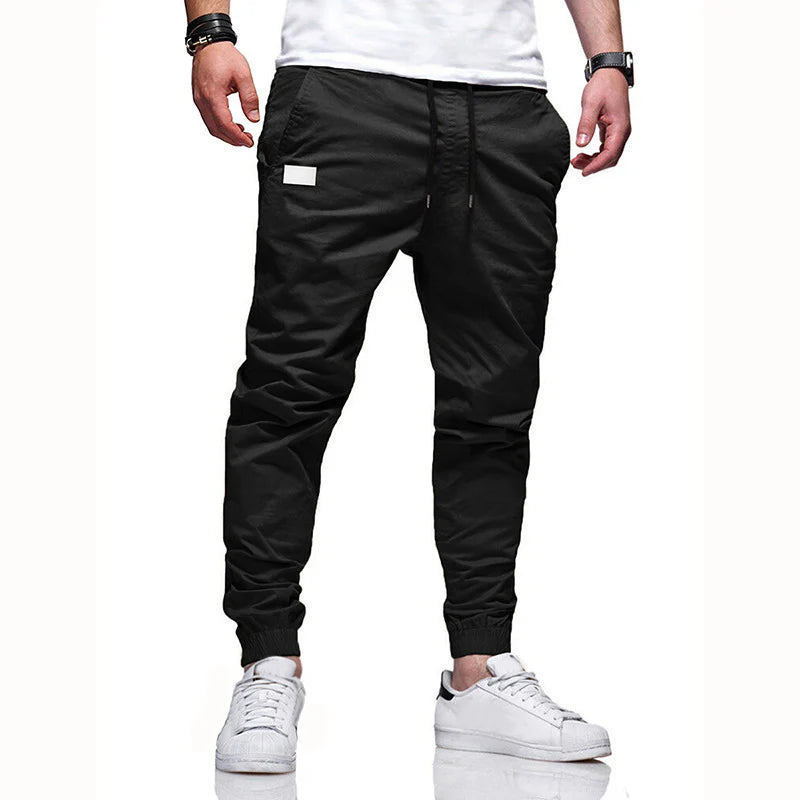 Pantalon décontracté homme à jambes droites avec taille élastique