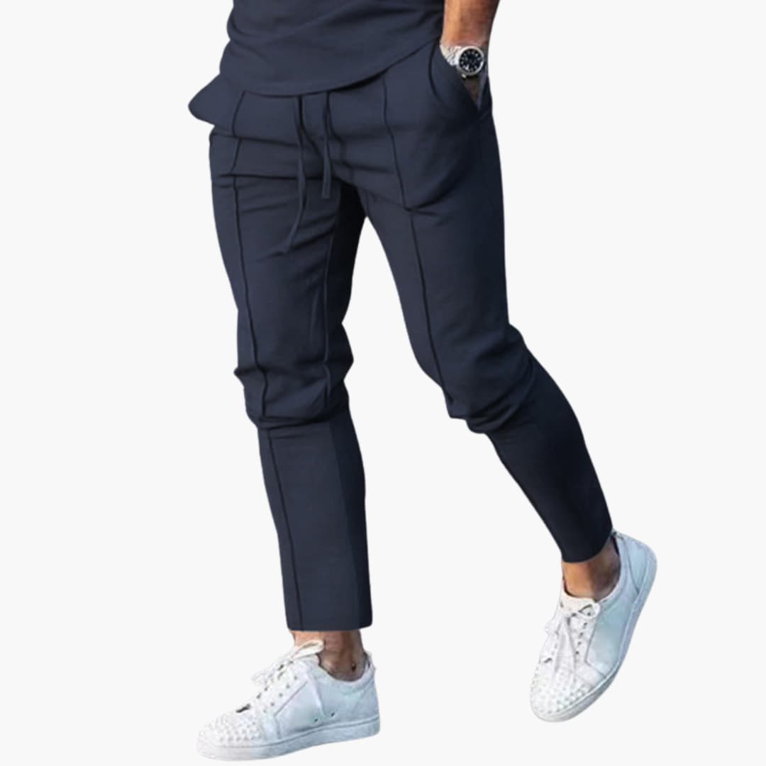 Pantalon décontracté homme avec taille élastique et poches latérales