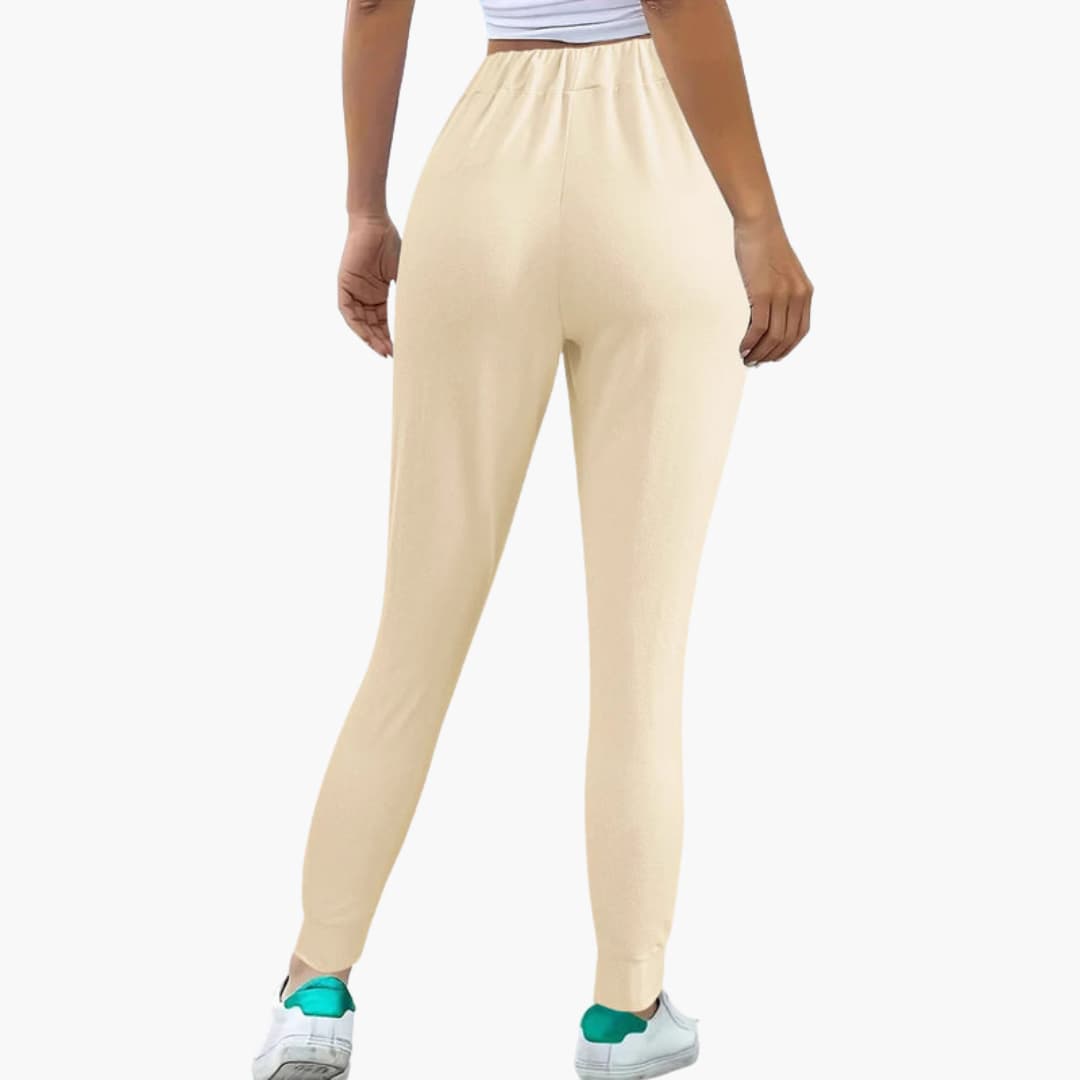 Pantalon de sport femme à taille élastique avec poches latérales