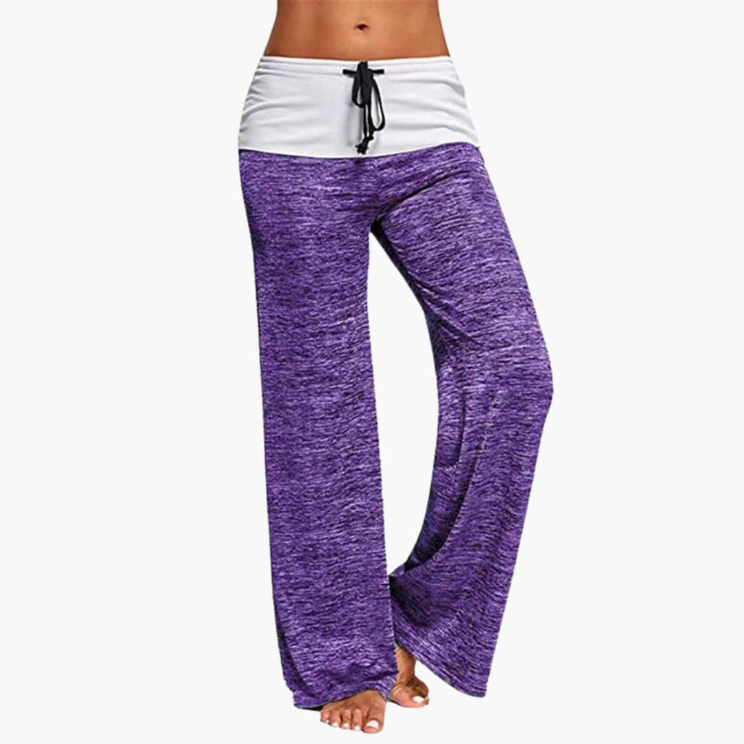 Pantaloni sportivi larghi da donna con vita elastica e coulisse