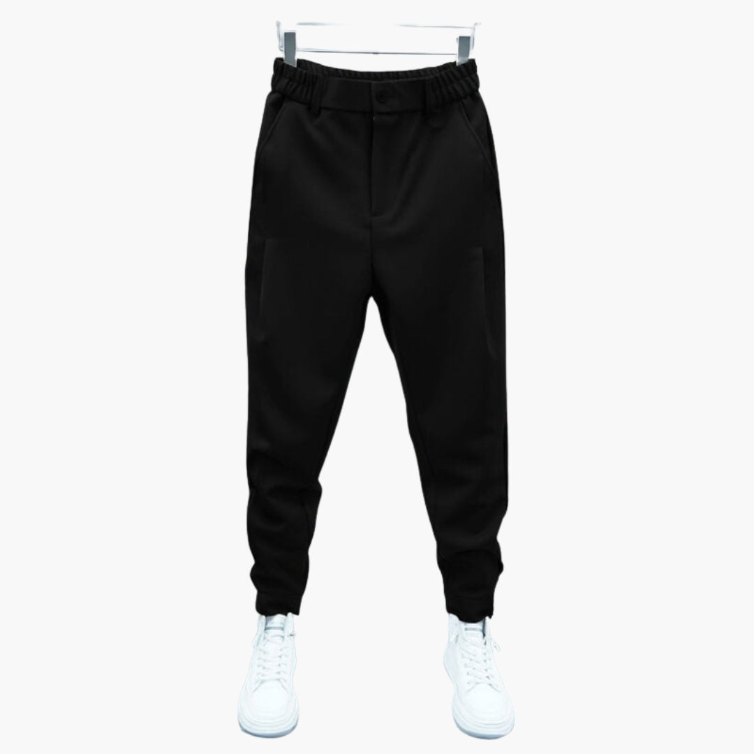Pantalon homme à taille élastiquée et jambes droites
